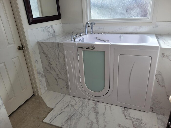 Completed walk-in tub installation